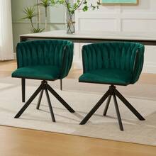 Velourssessel mit Schwerlastmetallgestell, 180°-Schwenkfunktion, rückengerechte Ergonomie und samtweicher Luxus für ortsflexible Einsätze zwischen Lounge, Boudoir und kreativem Arbeitsbereich(2er-Set)