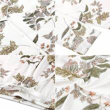 Women's Long Sleeve Button Down Pajama Sets Soft Loungewear Sleepwear For Women S-XXL - 白花 - 查看 5
