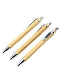 100/50/10 buc Pixuri retractabile din bambus, design cu ax din bambus, la modă, potrivite pentru birou, afaceri, școală și diverse activități, pixuri cadou cu buton, alegere ideală de cadou (cerneală neagră) Înapoi la școală