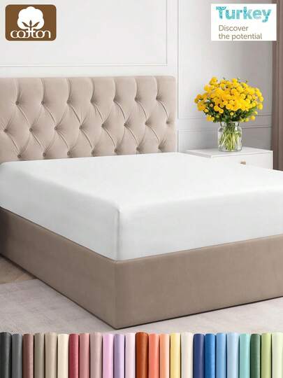 OPAQ 1 Elastic Sheet - Luxury Single And Double Sheets For Hotels And Homes - Available In Different Sizes And Colors - Extra Soft, Wrinkle-Free, Breathable, And Cooling - Bottom Sheet