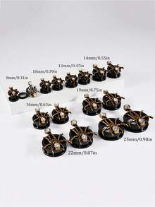 1PAIR Retro Copper Spide Whith Rhinestone Ear Tunnels&Plugs Expander Weight Ear Gauges Stretchers Earring Black Surgical Steel Pulley Saddle Body Jewelry Unisex Punk&Vintage In Daily Life - 1 Pair Of Spider Pulley Ear Expansion - View 7