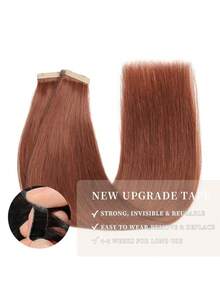 150G 60PCS Tape-In Real Hair Extensions Invisible Tape Extensions, Real Hair Tape Extensions,100% Human Hair Extenions Skin Weft Hair Extensions ,Black Tape In Extensions,Brown Black Blonde Blue Red Grey Silver Highlight Hair - S33 - View 4