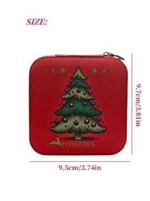 1 Stück Schmuckaufbewahrungsbox im Weihnachtsdesign mit Weihnachtsmann/Weihnachtsbaum als Geschenk für Frauen, Mini Schmuckorganizer, Geschenk für Frauen, große Kapazität, Reiseessentiell, für Urlaub, Strand, Badezimmer, Schlafzimmer