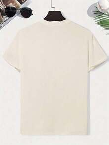 GYM MODE Men's White T-Shirt - Casual & With Dumbbell Graphic, Short Sleeve, Round Neck, Polyester & Spandex Blend, Perfect For Summer Workouts & Casual Attire; Women's Autumn Cotton Loose T-Shirt: Soft Winter Inner Wear Fashion Design, Soft Fabric,  Loose Fit, Hip-Hop Street Style, Unisex, Suitable For Home And Daily Wear - 杏色 - 查看 2