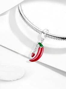 1pc 925 Sterling Silver Tassel Pepper Pendant Bead, Suitable For DIY Bracelet And Women Jewelry - Style 5 - View 3