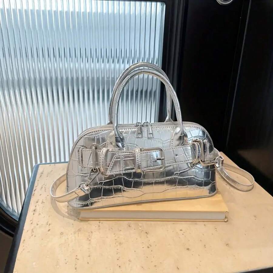 Borsa a Tracolla da Donna, Stile Dolce Fresco Piccante Ragazza con Cintura Decorata con Motivo Leopardo Serpente Coccodrillo, Borsa a Spalla Multiuso per Pendolarismo Shopping Stoccaggio Vari Piccola Borsa Quadrata, Borsa Baguette alla Moda