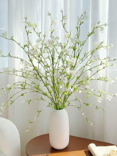1/2 piezas Ramas artificiales de sauce llorón verde con flores de nieve. Follaje verde realista de primavera para decoración del hogar en sala de estar y dormitorio. Plantas verdes artificiales adecuadas para decoración del hogar, decoración de cocina, centros de mesa de comedor, decoraciones de invierno, fotografía de fiestas de compromiso y bodas, arreglos escénicos festivos, decoraciones navideñas, decoraciones de Año Nuevo, regalos del Día de la Madre, Día de San Valentín, Acción de Gracias.