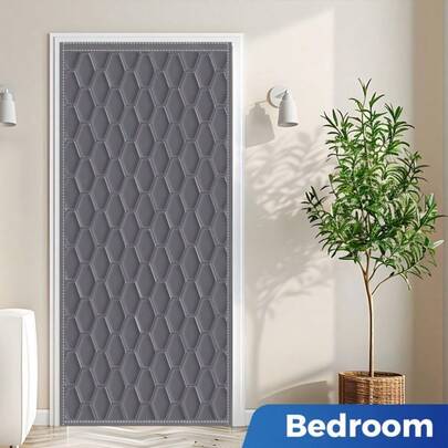 1 Stück thermisch isolierter Türvorhang, Winter Sichtschutz für Veranda, windundurchlässig & warm, Kälte- & Wärmeschutz, Oxford-Gewebe, dicke Baumwollfaser, Einzeltür Isolationsdecke, geeignet für Winter Kälte, Wohnzimmer, Garage, Schlafzimmer, Grau, 90*210CM, 100*210CM