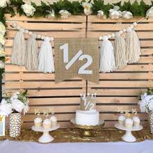 Pancarta de silla alta para medio cumpleaños, corona de sombrero para medio cumpleaños, decoraciones de fiesta para bebé de 6 meses, accesorios de foto blanca para baby shower, suministros de fiesta de baby shower, regalos de baby shower para invitados, revelación de género, favores de fiesta de baby shower, mamá de niño, embarazo, despedida de soltera, 1er cumpleaños, primer cumpleaños, artículos esenciales para bebé, rosa, anuncio de bebé, anuncio de embarazo - Multicolor - Ver 6