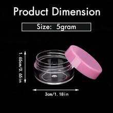 20/10/5/1件 5克透明塑料化妆品容器带盖眼影膏口红瓶化妆品样品罐旅行必需品 - 粉色 - 查看 6