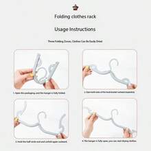 Random Color Folding Clothes Hanger Multifunctional Folding Clothes Drying Rack With Multiple Clips For Home Laundry Room To Dry Socks, Underwear And Small Clothes