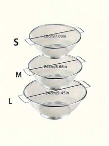 1 Double Ear Stainless Steel Rice Washing Sieve, Vegetable Washing Fruit Washing Basket, Filter Basket, Suitable For Kitchen, Restaurant, Outdoor, Household Essential Filter Basket, Kitchen Accessories, Restaurant Accessories - Multicolor - View 4