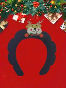 1pc 2026 Reindeer Antler Christmas Headband, New Cartoon Costume Plush Sponge Reindeer Santa Claus Party Headpiece, Hair Band, Hair Hoop