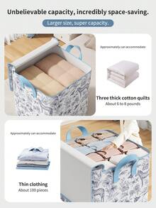 1 حقيبة تخزين قابلة للطي، بنمط الحيوانات والزهور، مزودة بسحاب ومقبض، حقيبة تخزين موسمية، حقيبة قابلة لإعادة الاستخدام، للتخزين البطانيات والقمصان والشورتات، بطانية صيفية مبردة