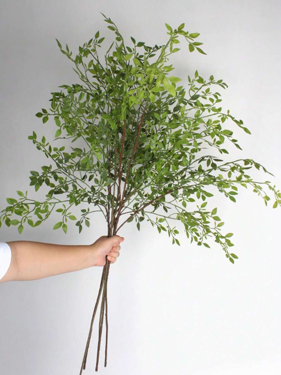 3PCS 绿植93CM长 仿真南竹 仿竹叶 枝叶摆件 简约清新欧式摆件 家居装饰 户外摆件 客厅 卧室 书房 玄关 厨卫 花瓶摆件 日常盆景摆件 节日餐桌摆件 - 南天竹/小枝 - 查看 1