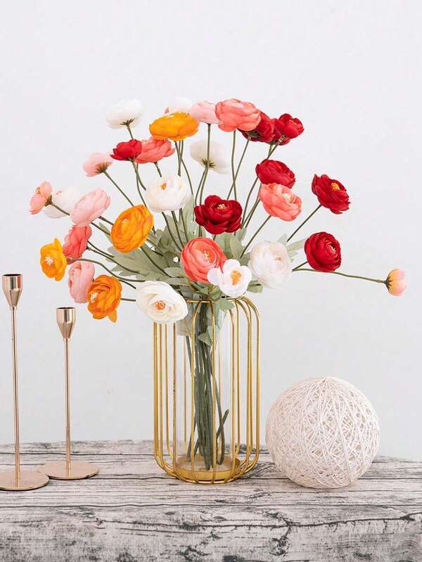 1 pieza/2 piezas/5 piezas Rosas artificiales tipo peonía, de 58cm de largo, decoradas con 4 cabezas de flor, pequeñas rosas secas, estilo bohemio y de granja para decoración del hogar, flores artificiales de plástico, plantas artificiales verdes adecuadas para fiestas festivas, arreglos florales en jarrones DIY, jardines al aire libre, decoración de bodas | Regalos de Acción de Gracias, Halloween | No se desvanecen fácilmente | Estilo minimalista moderno