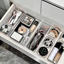 صندوق تخزين مكياج أكريليك كبير السعة، صندوق عرض أدوات التجميل متعدد الوظائف، صينية تخزين مقسمة متعددة الأحجام، أدوات العناية باليدين، صندوق تخزين مستحضرات التجميل، منظم الخزانة، صندوق تخزين المكتب والخزانة، ملحقات الحمام، منظم الوجه والأدراج، منظم متعدد الأغراض لتخزين المنزل