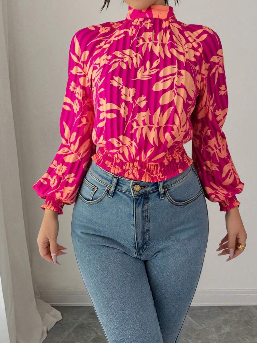 blusa floreada - Rosa Fucsia - Ver 1