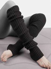 1 双可爱女士保暖袜、女士腿套、针织腿套、保暖袜、女士修身长筒冬季袜子、角色扮演分层袜