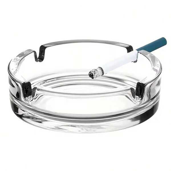 Moderne Glasasche - tragbar, stilvolles rundes Design, geeignet für Innen- und Außenbereich, ideal für Büro-Heimdekoration, Außendekoration | Modischer Aschenbecher | Stabiler Glasaschenbecher für Zigaretten