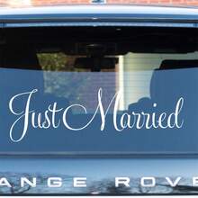 Just Married Vinyl Decal For Car Window Wedding Car Decor, Getaway Car Decal, Bride And Groom Car Decal, Romantic Wedding Day