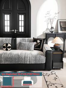 1pc Simple & Fashionable Sofa Cushion Cover, Thick Plush Skin-Friendly Sofa Slipcover For Autumn/Winter, Elegant European-Style Luxury Sofa Seat Pad, Anti-Slip Anti-Dust Anti-Cat Scratch Sofa Protector, Suitable For Living Room, Bedroom, Study, Office, Club, Party, 1-4 Seater Sofa, L-Shaped Sofa