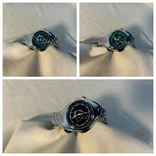 1 件男士复古千禧复古小众扭曲不对称腕表，高品质时尚防水男士石英表 - 彩色 - 查看 5