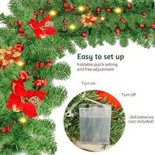 Corona de Navidad, Corona de Navidad Iluminada con 30 Luces LED de 2.7 Metros, Decoraciones de Navidad para Escaleras, Chimenea, Puerta, Árbol de Navidad, Jardín, Regalos - verde - Ver 3