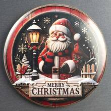 1PC Manual Christmas Bottle Opener Refrigerator Magnets For Beer And Beverages - Easy To Hold Round Bottle Opener, Decorative Fridge Magnet With Nativity, Santa Claus, Snowman Elements, Fun Kitchen Supplies, Thanksgiving, Christmas And New Year Gifts, Christmas Party Supplies, Family Dinner