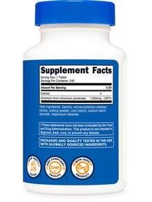 Nutricost Chromium 1000mcg, 240 Tablets - Gluten Free, Non-GMO | Chromium Supplement, Mineral Support, Non-GMO, Gluten Free, Nutricost, Premium Quality - Khác - Xem 5