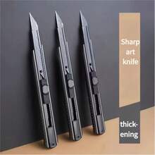 高碳钢美工刀及刀片套装，可更换刀片，快刀，手工剪纸壁纸艺术雕刻刀，圣诞礼物刀，万圣节礼物刀，圣诞节，圣诞剪纸，圣诞包装切割 - 11Pcs:1 knife + 10 blades - 查看 3