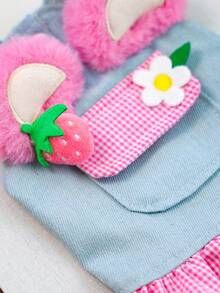 PETCIRCLE 1pc Pet Clothes, Cute Strawberry Flower Dress For Small Dogs & Puppies, Comfortable & Stylish Outfit - Multicolor - View 5