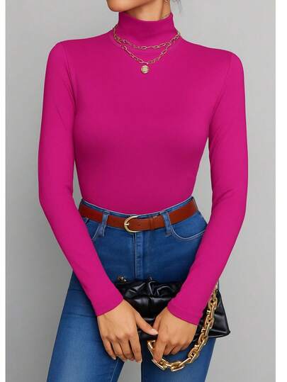 Playera de Manga Larga y Cuello de Tortuga, Térmica afelpada