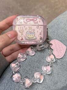 卡通兔心硅胶耳机壳适用于 1/2/3/4/Pro/Pro(2nd)/Pro(3rd) - 粉色 - 查看 13