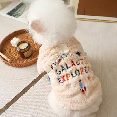 1 szt. Świąteczne ubranka dla zwierząt, ciepła kurtka polarowa dla psów i kotów, odzież wierzchnia ze smyczą dla małych zwierząt, takich jak Munchkin, brytyjski krótkowłosy, jesień/zima