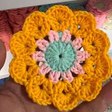 1件手工花卉杯垫，复古钩针花朵杯垫，钩针家居装饰垫，可爱粉色花朵杯垫，带花盆架的钩针杯垫套装，柔软装饰杯垫，乔迁礼物，酒吧/办公桌礼品，餐桌垫，钩针餐垫，杯子/茶杯垫，手工杯垫，婚礼厨房餐桌垫，圆形咖啡桌垫，办公桌配件 - 彩色 - 查看 14