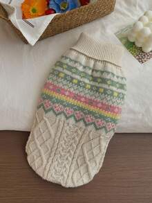 Warm Pet Sweater, Cozy Clothing For Small Dogs And Cats - Beige - View 7