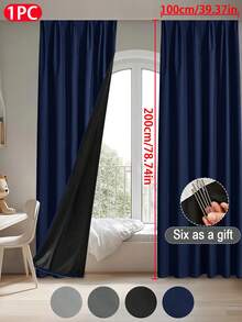 1片纯色经典简约涤纶遮光窗帘，挂钩设计，遮光防晒，适用于客厅、卧室、书房、窗户及房间装饰，轻盈透气，100%涤纶纯色面料，现代设计，黑色衬里，四季皆宜，适合居家及日常使用。 - 彩色 - 查看 26