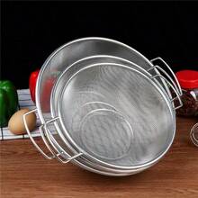1 Double Ear Stainless Steel Rice Washing Sieve, Vegetable Washing Fruit Washing Basket, Filter Basket, Suitable For Kitchen, Restaurant, Outdoor, Household Essential Filter Basket, Kitchen Accessories, Restaurant Accessories - Multicolor - View 8