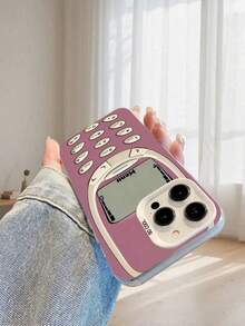 Pink Nokia Style Mobile Phone Case, Durable And Drop-Resistant Protective Case With Nostalgic Mobile Phone Pattern, For IPhone 17 16 15 14 13 12 11 X XS XSMAX Plus Pro ProMax Case - Bạc - Xem 6