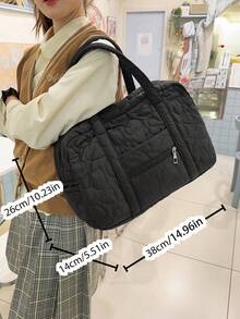 1 New Heart-Shaped Embroidered Women's Handbag, Large Capacity Shoulder Bag, Commuting Bag, Fitness Bag, Travel Bag, College Student Backpack. - Multicolor - View 7