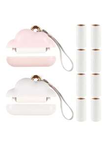 1 Set Mini Rodillo de Pelusa Reutilizable Kit de Viaje, Quitapelusas Portátil para Pelo de Mascotas, Cepillo de Pelusa Adhesivo