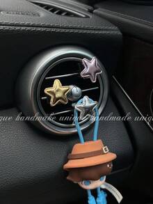 Nuevo clip decorativo para rejilla de ventilación del coche con estrella brillante, decoración de ambiente simple (sin fragancia incluida)