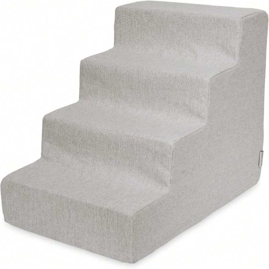 Best Pet Supplies Dog Stairs & Steps - CertiPur-US Made In USA Foam Steps For Small Dogs & Cats, Non-Slip Indoor Balanced Pet Step Support, Dog Ramp, No Assembly, Sand, 4-Step (18-Inch Height),21720290 - 無色 - 查看 1