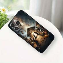 Funda de Teléfono con Diseño de Patrón de Navidad de Cristo y Jesús para 11/12/13/14/15/16 Pro Plus, Cubierta Protectora de TPU Negra, Regalo Exquisito - Colores mixtos - Ver 5