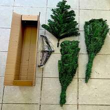 1pc Artificial Christmas Tree With Metal Frame (17.72in/47.24in/35.43in/59.1in/70.87in/82.68in) - Full Branch Assembly Without Lights, Stable For Indoor/Outdoor Home, Office And Event Decoration, No Power Required - Green - View 12