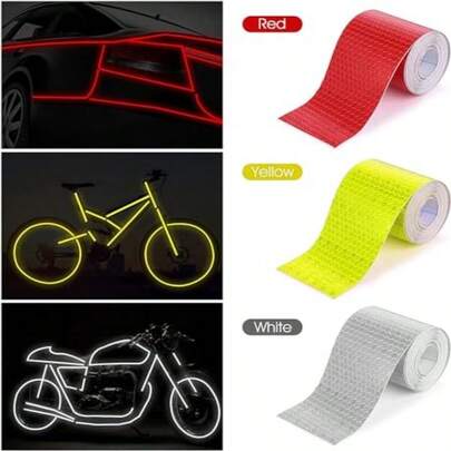 Cinta reflectante para automóvil, pegatinas de advertencia de para automóvil, película reflectante protectora, película a rayas adecuada para camiones, automóviles y motocicletas (5 cm * 3 m)