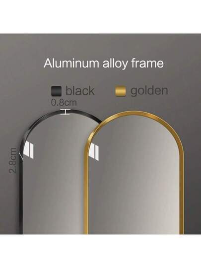 1pc 75x40cm/100x50cm Oval Bathroom Mirror, Wand Mounted Moderne Bedroom, Bathroom, Entryway, Living Room, Gallery Wall, Home view 3