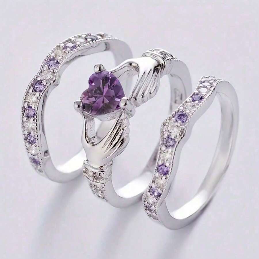 Artificial Diamond Lover Water Full Ring Fashion Water Drop Ring Hollow Ring Dragon Ring Suitable For Teen Girls - 9 - View 1