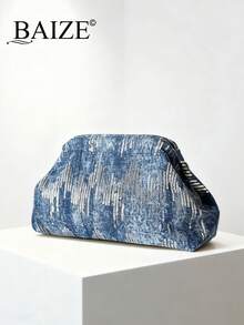 ENBEI BAIZE 2026 优雅牛仔亮片女士手拿包 - 大容量化妆包，Y2K 春季风格钱包，优雅女士手拿包，钱包，假日必备，耐用，女孩度假旅行钱包，女士钱包，时尚复古女士包，优雅女士钱包，完美搭配女士春季服装，母亲节礼物，情人节礼物，婚礼季服装配饰 - 彩色 - 查看 8